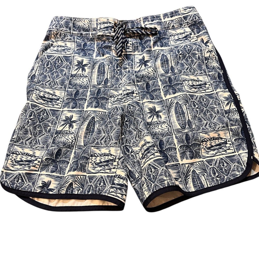 Boys authentic Hawaiian  Blue Patterned Board/Swim Shorts